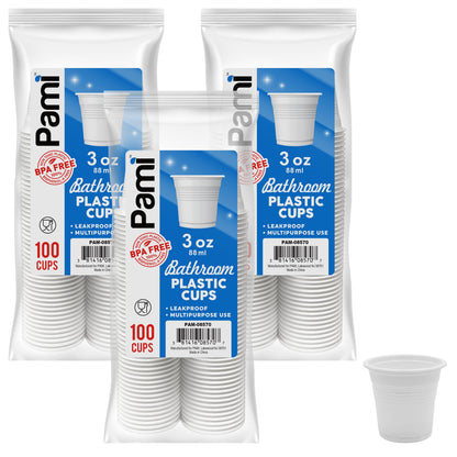 3 oz Plastic Bathroom Cups - BPA Free, Disposable