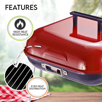 14" x 14" Portable Charcoal BBQ Grill with Lid & Folding Legs