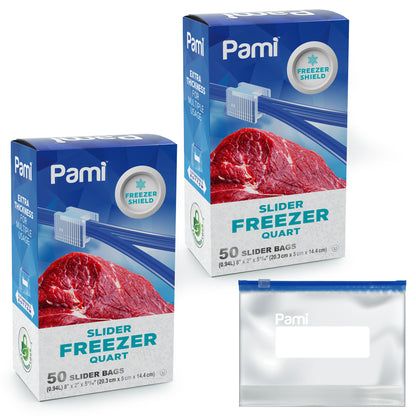 Quart Size Freezer Slider Bags - Pack of 50