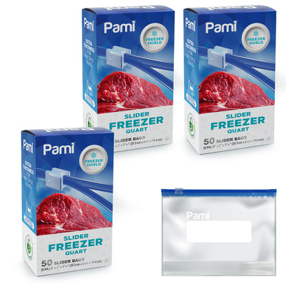 Quart Size Freezer Slider Bags - Pack of 50