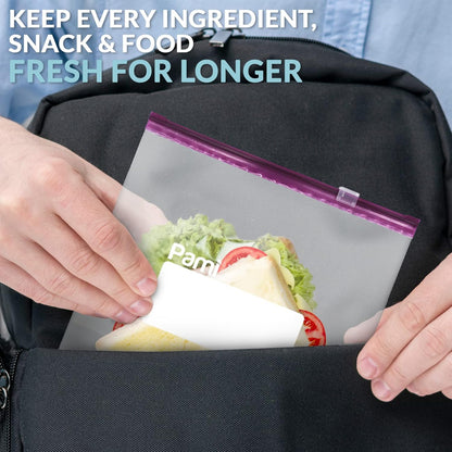 Gallon Size Slider Storage Bags, Expandable Bottom - 40 Pack