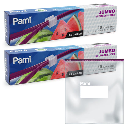 2.5 Gallon Size Storage Slider Bags - 10 Pack