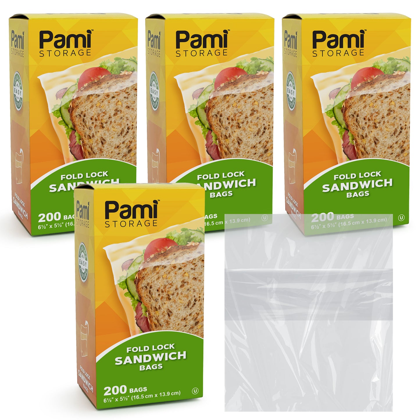 Fold Top Sandwich Bags - Pack of 200