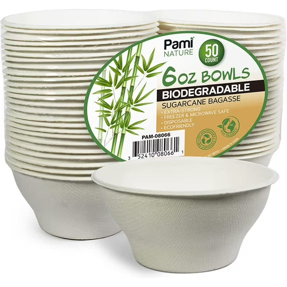 Disposable Compostable Sugarcane Bagasse Bowls