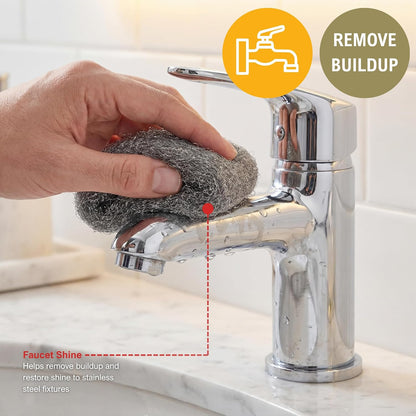 Steel Wool Scrubbing Pads Heavy Duty Cleaning Pads