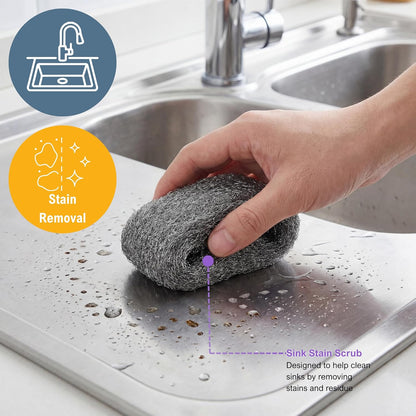 Steel Wool Scrubbing Pads Heavy Duty Cleaning Pads