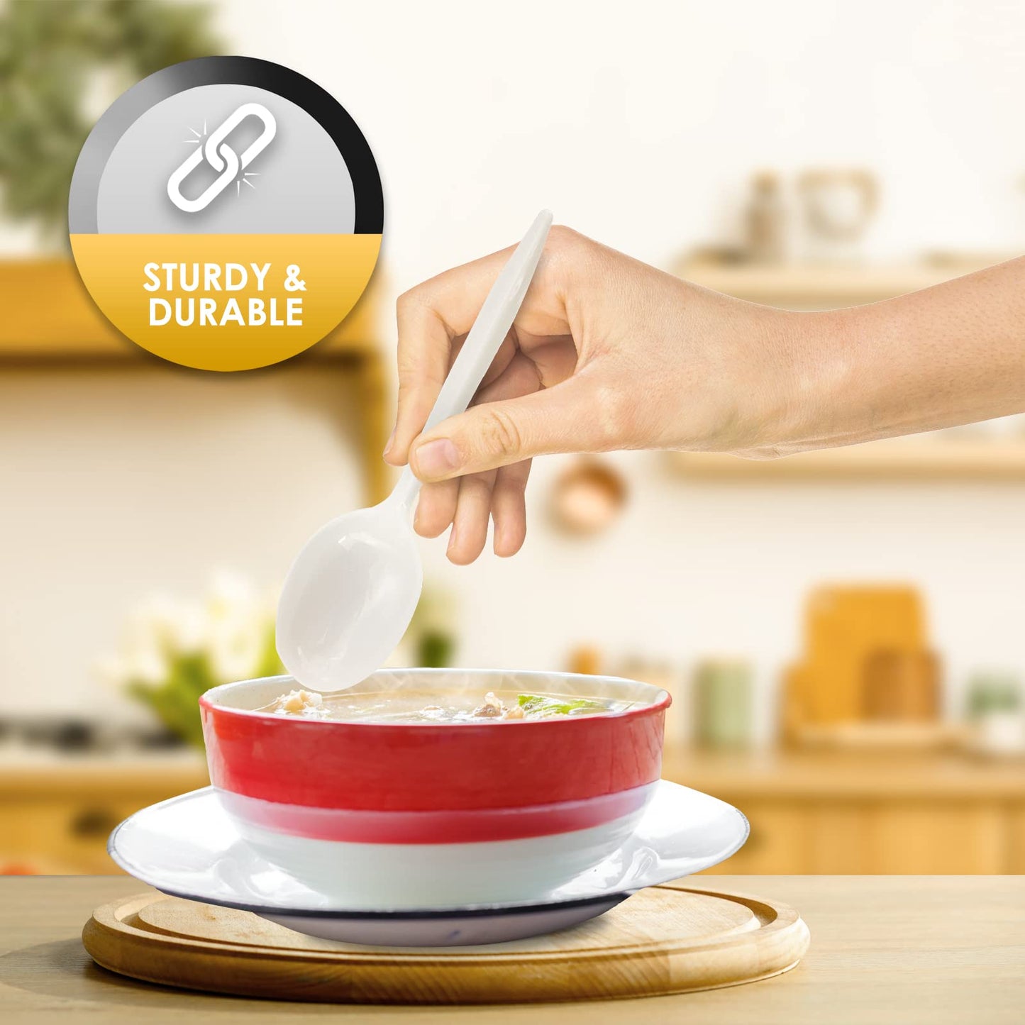 Medium-Weight Disposable Plastic Silverware – White Utensils, 1000-Pack