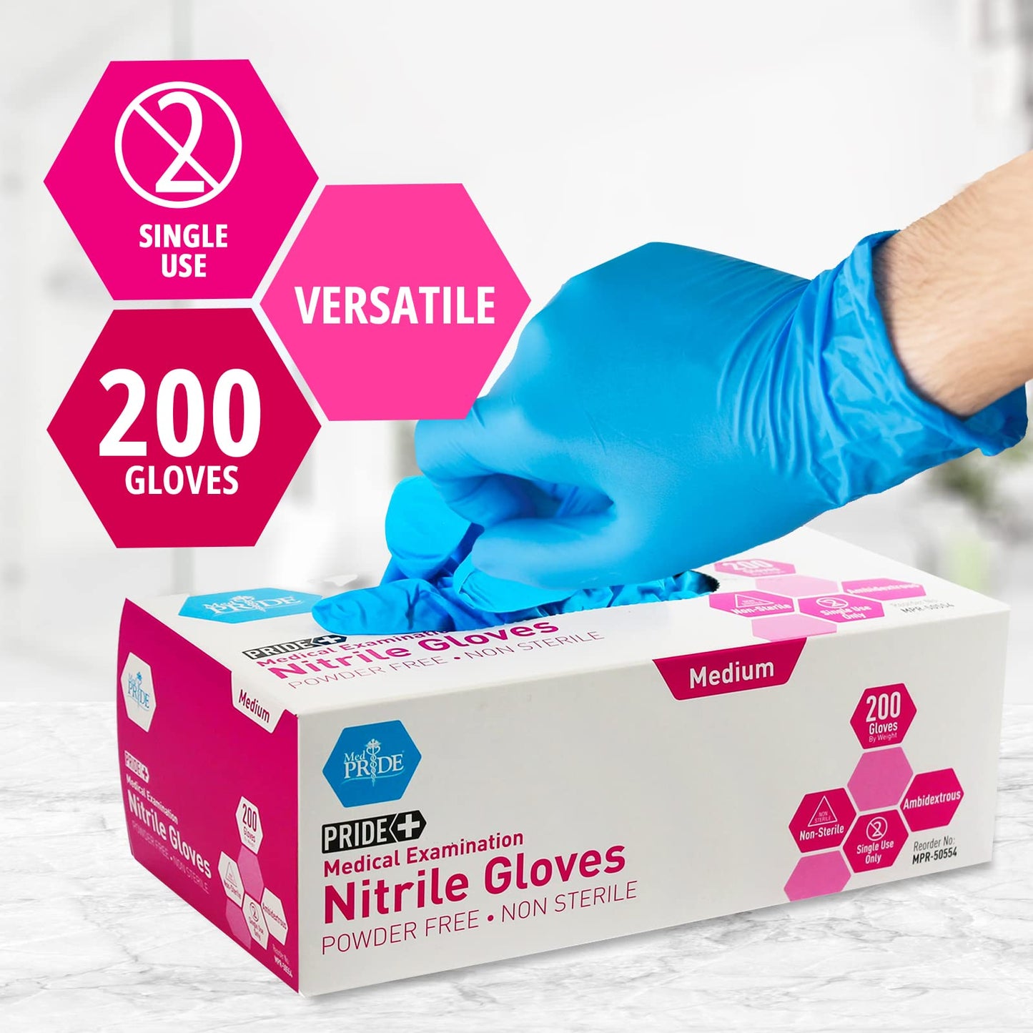 Blue Nitrile Medical Examination Gloves – Powder-Free