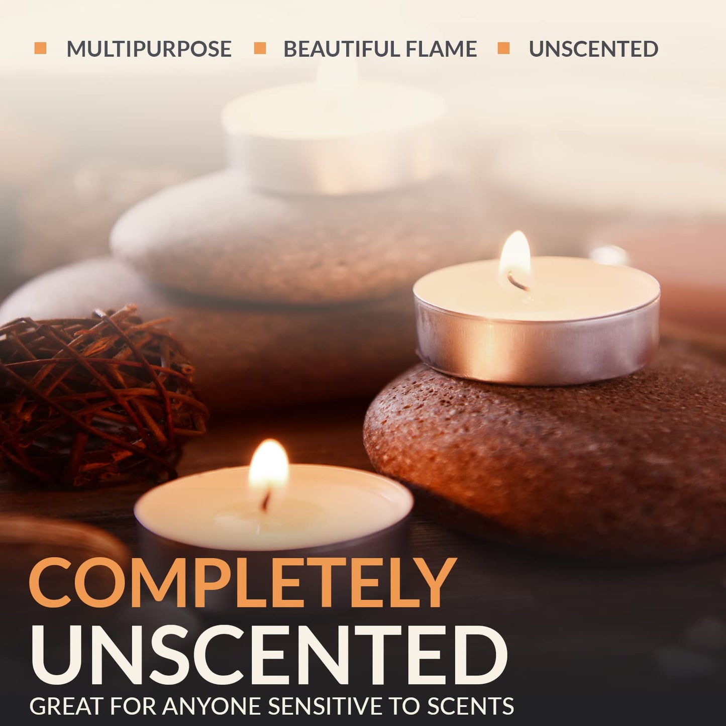 Tealight Candles – 2.5 Hour Burn Time, 100 Pack