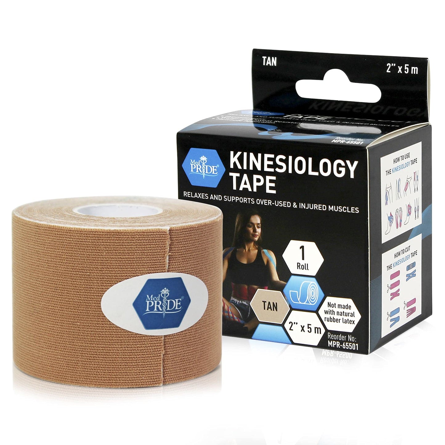 Kinesiology Tape – 2" × 16.4 ft Elastic Muscle Support Tape
