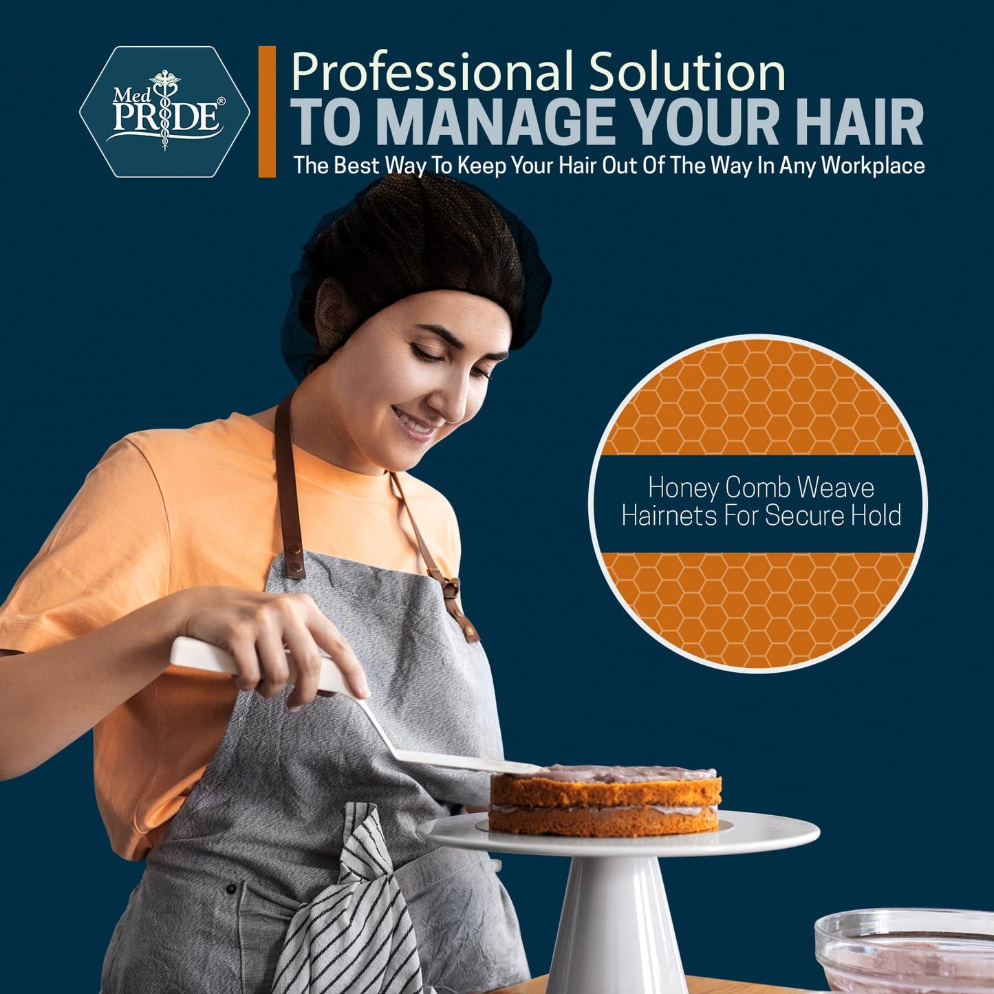 Disposable Black Nylon Hair Nets – Food Service Hair Covers, Box of 144ct