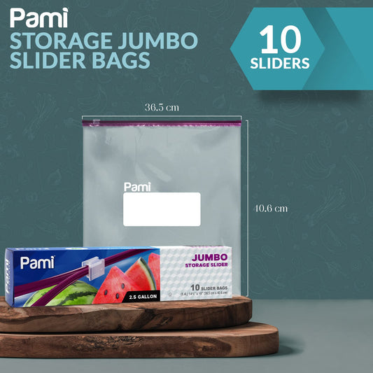 2.5 Gallon Size Storage Slider Bags - 10 Pack