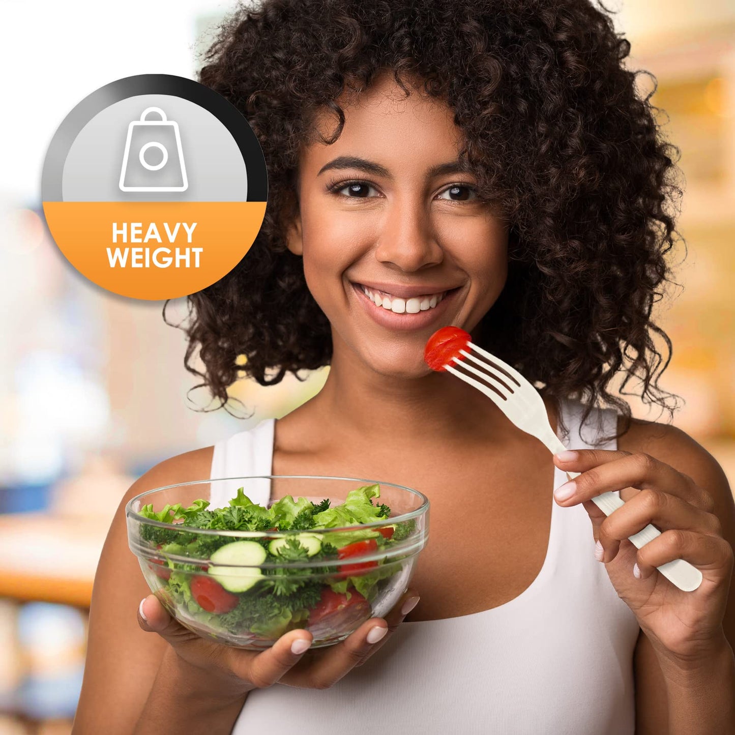 Heavy-Weight Disposable Plastic Silverware – White Utensils, 1000-Pack