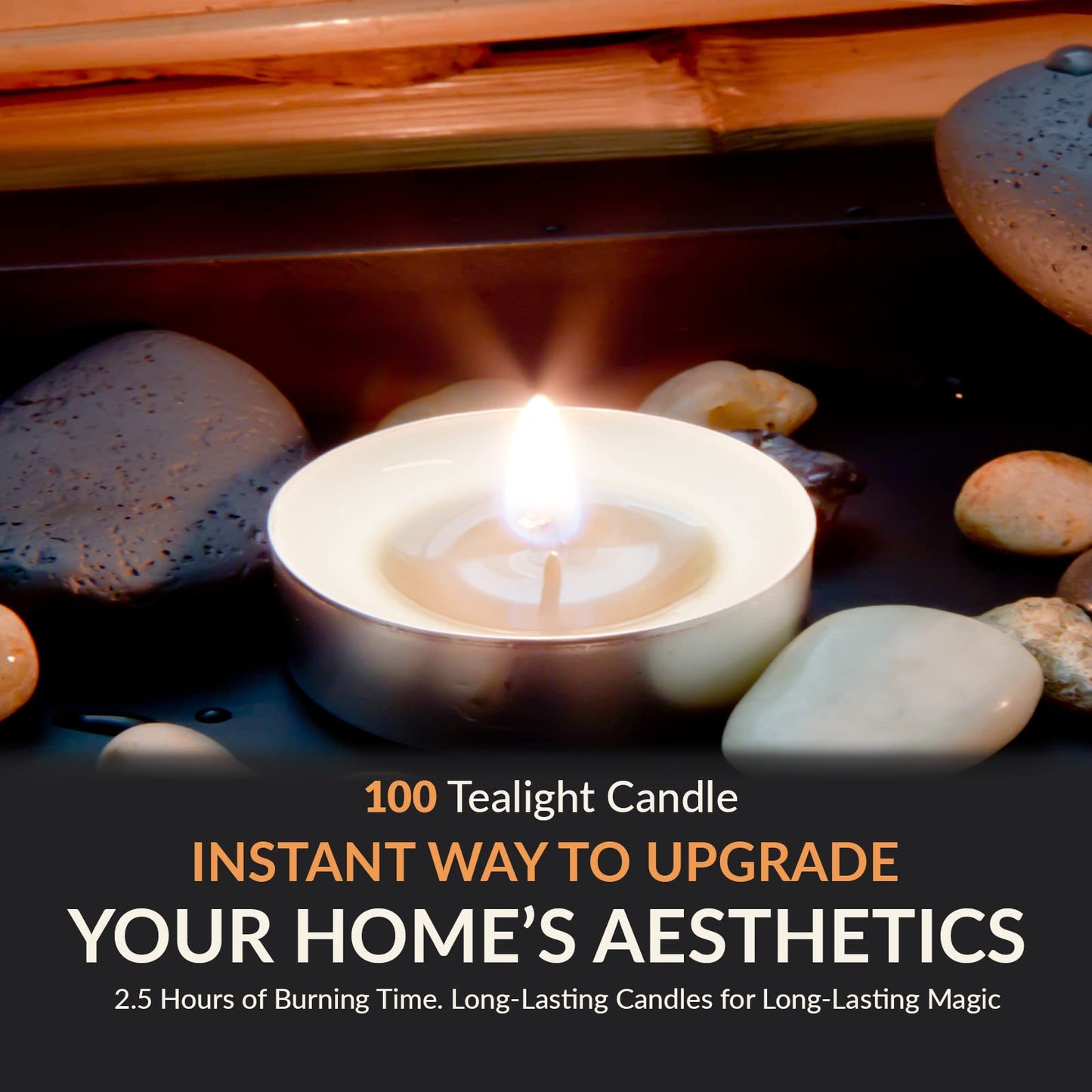 Tealight Candles – 2.5 Hour Burn Time, 100 Pack