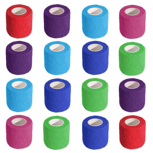 Self Adhesive Bandage Wrap 16 Rolls Cohesive Elastic Breathable