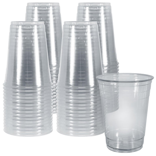 16 oz Disposable Plastic Party Cups – Pack of 50
