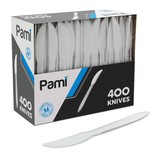 Medium-Weight Disposable Plastic Utensils – White, 400-Pack