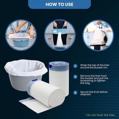 Disposable Commode Liner Bags with Drawstring