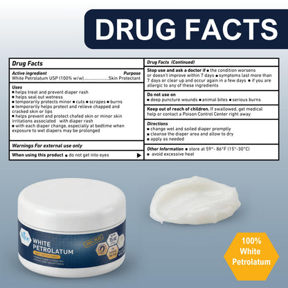 100% Pure White Petroleum Jelly – 15 oz Jar