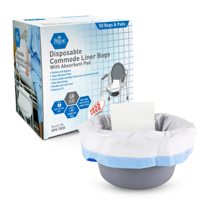 Disposable Commode Liner Bags – With Absorbent Pad