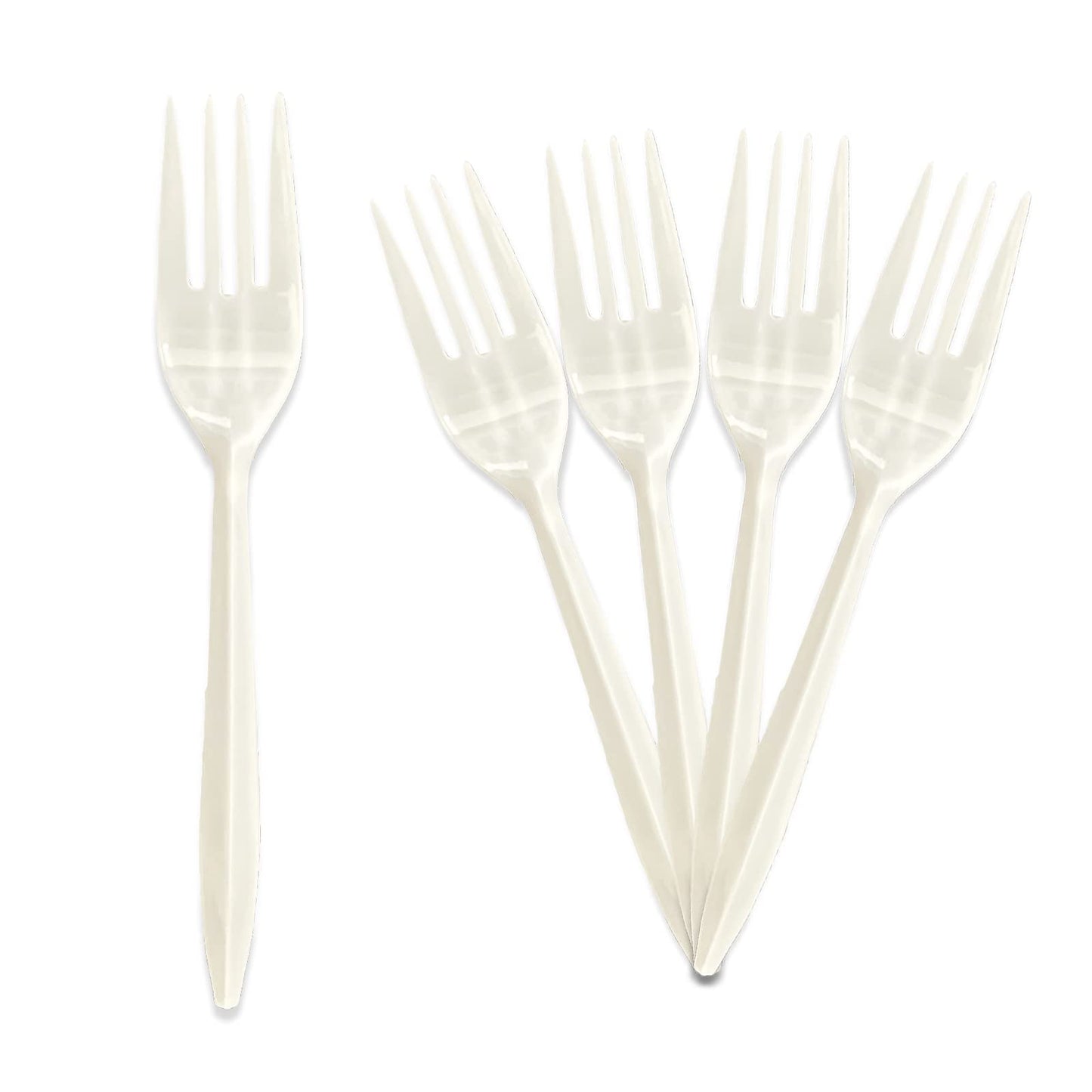 Medium-Weight Disposable Plastic Silverware – White Utensils, 1000-Pack