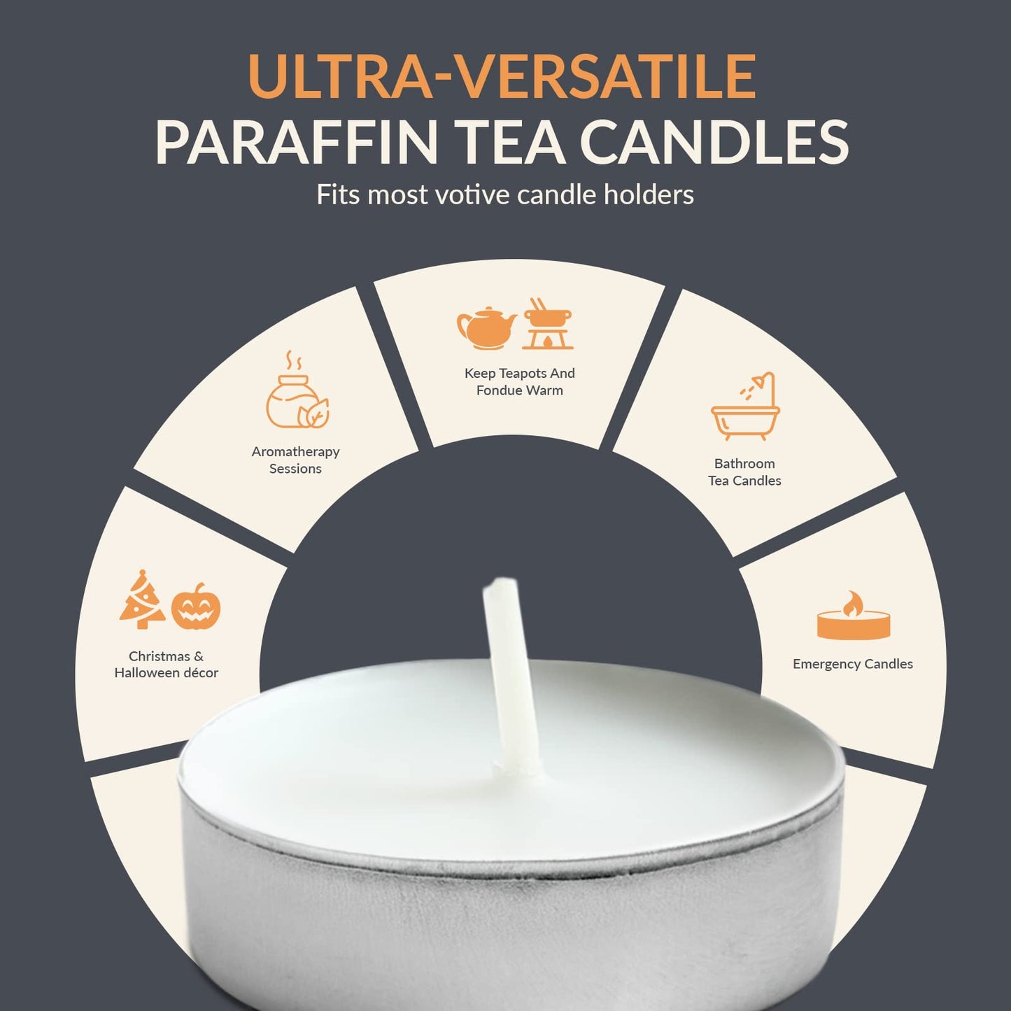 Tealight Candles – 2.5 Hour Burn Time, 100 Pack
