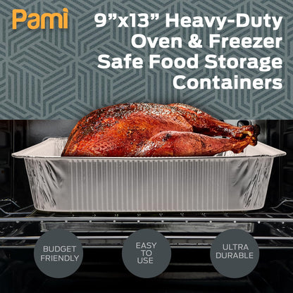 9" x 13" Aluminum Foil Containers – 30 Half-Size Deep Baking Pans