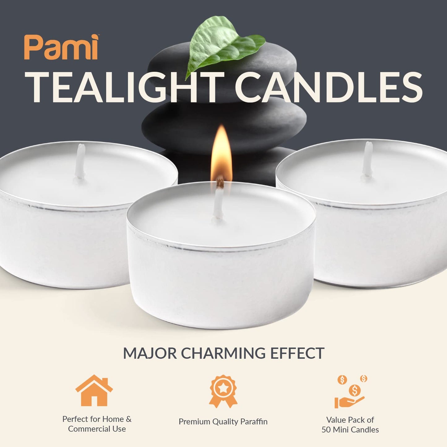 Tealight Candles, 8 Hour Burn - 50 Pack