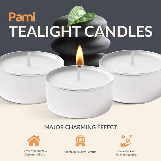 Tealight Candles, 8 Hour Burn - 50 Pack