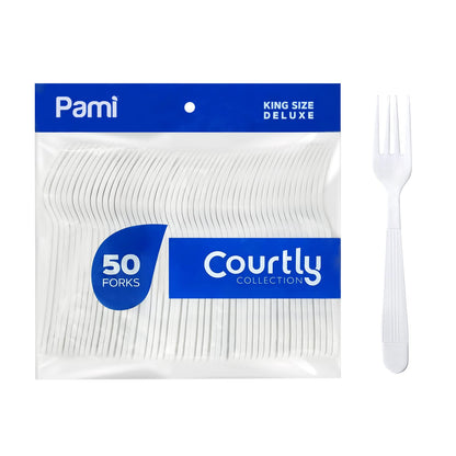 Heavy-Weight White Disposable Plastic Cutlery 50-Pack