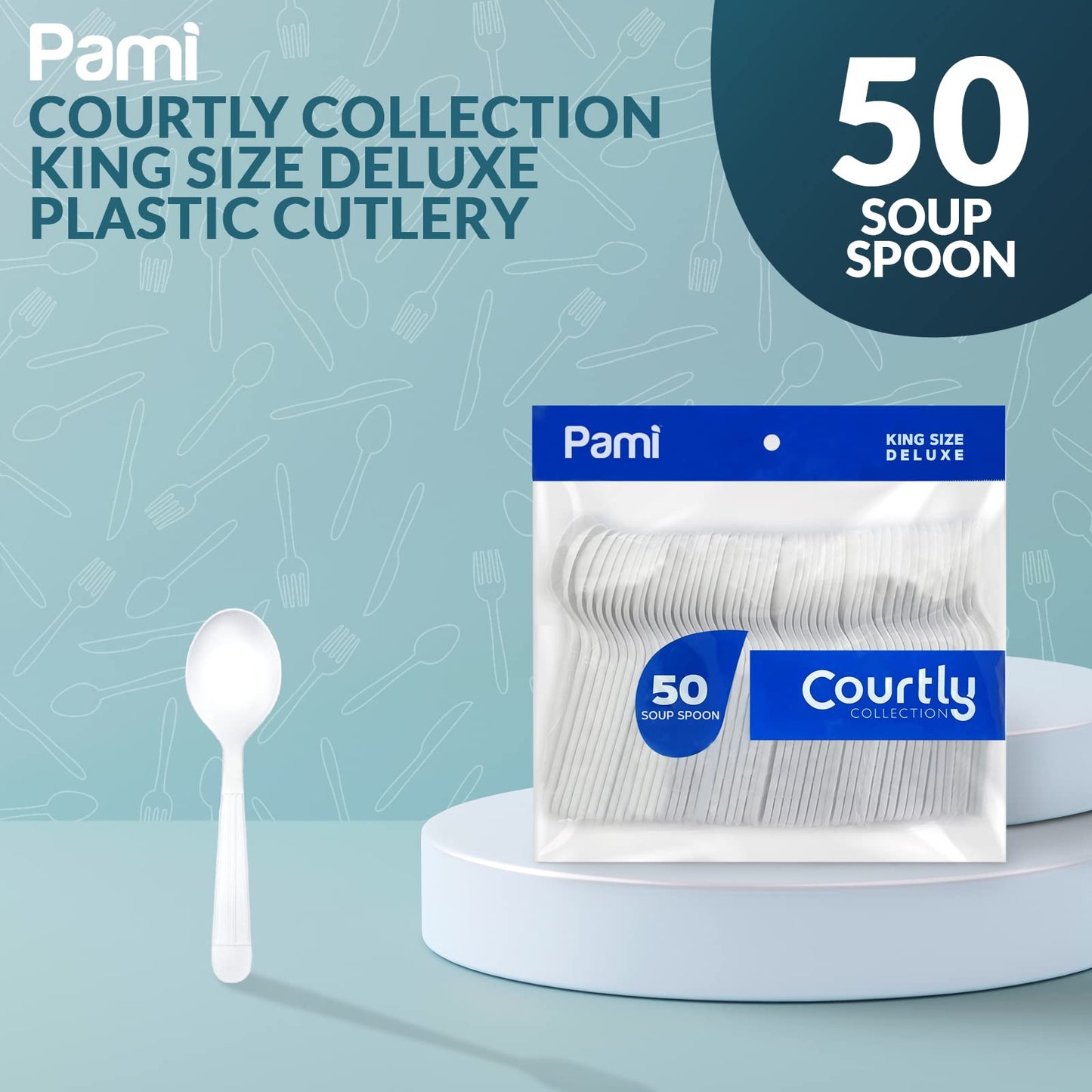 Heavy-Weight White Disposable Plastic Cutlery 50-Pack
