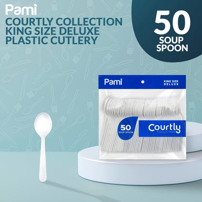 Heavy-Weight White Disposable Plastic Cutlery 50-Pack