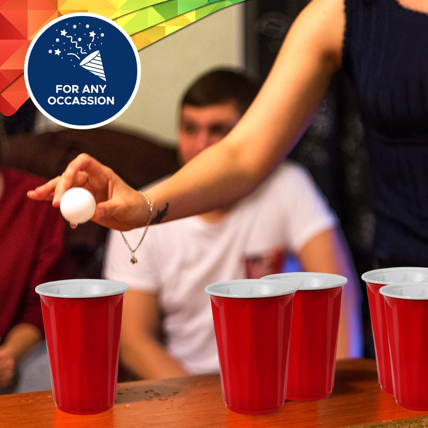 Easy Grip 18oz Disposable Plastic Party Cups– 50 Pack