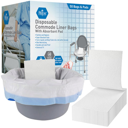 Disposable Commode Liner Bags – With Absorbent Pad