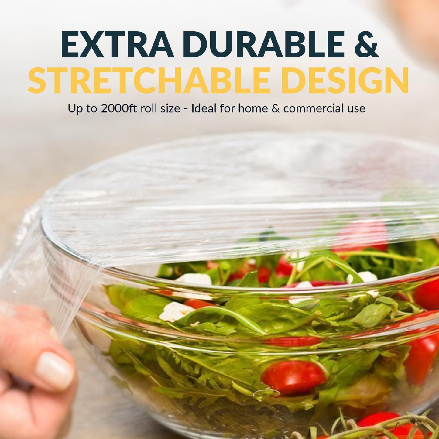 Plastic Safe Cling PVC Food Wrap 2000 FT With Slide Cutter - Food Storage