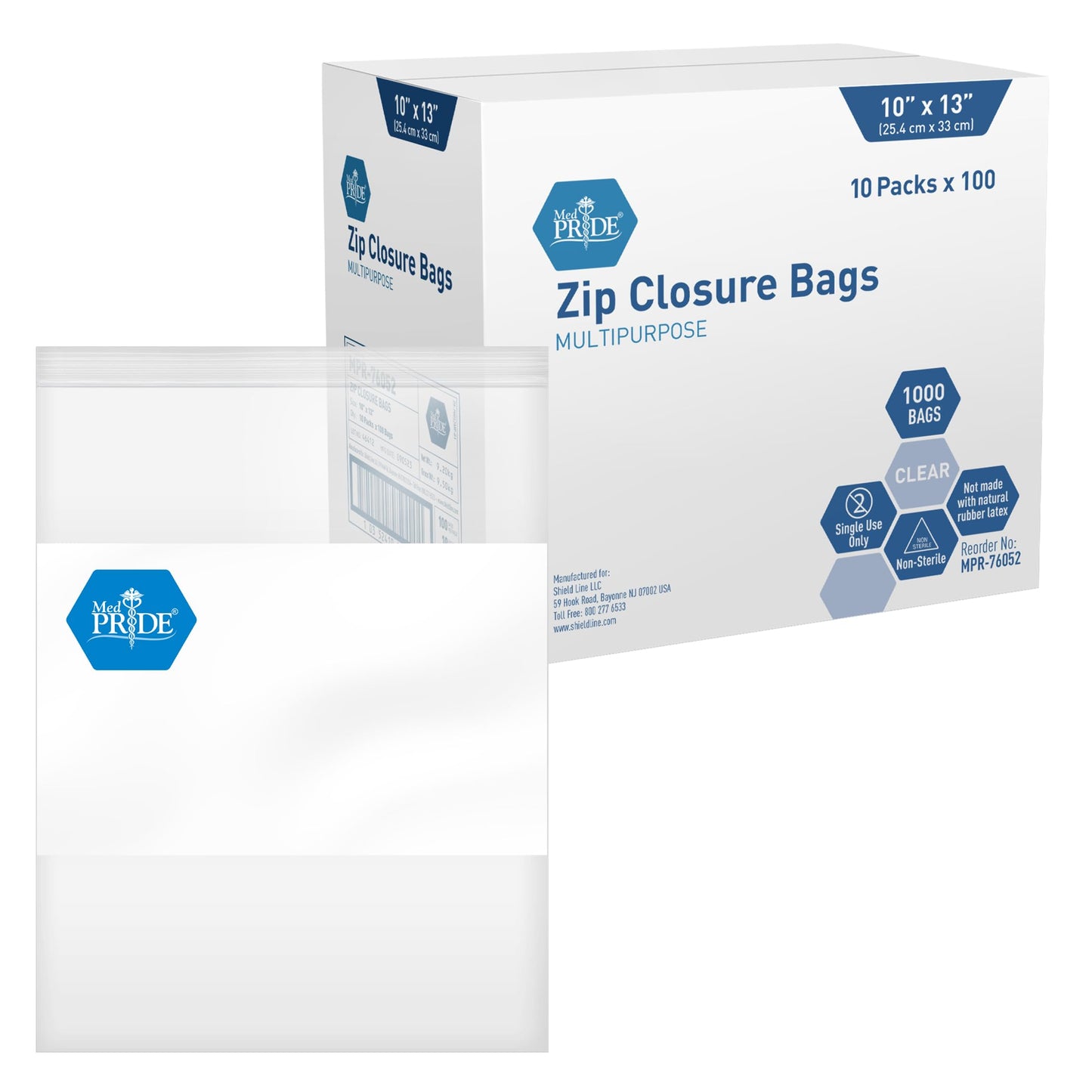 Reusable Multi-Purpose Clear Zipper Closure Bags - 1000ct