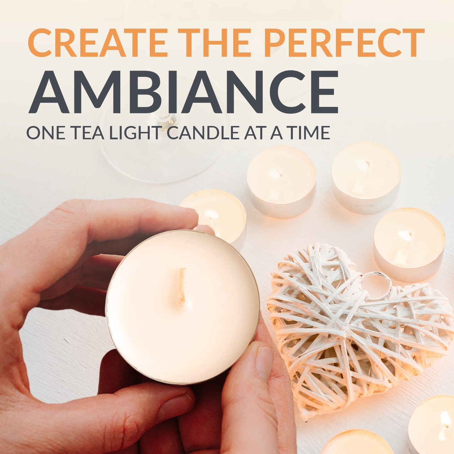 Tealight Candles – 4 Hour Burn Time, 50ct Bag