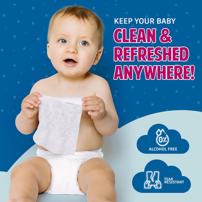 Oversized Unscented Alcohol-Free Baby Wipes – 9.5" × 9.5"
