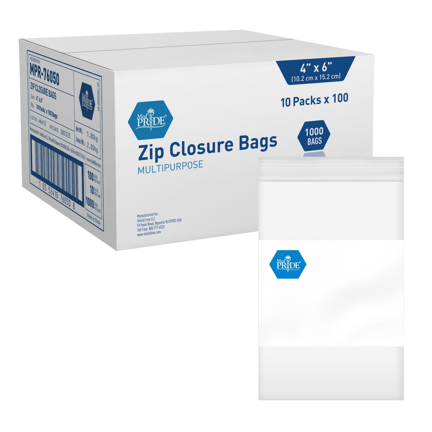 Reusable Multi-Purpose Clear Zipper Closure Bags - 1000ct