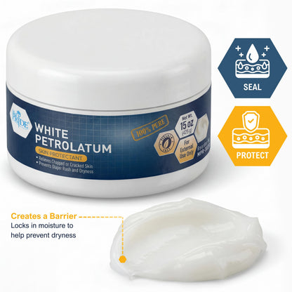 100% Pure White Petroleum Jelly – 15 oz Jar
