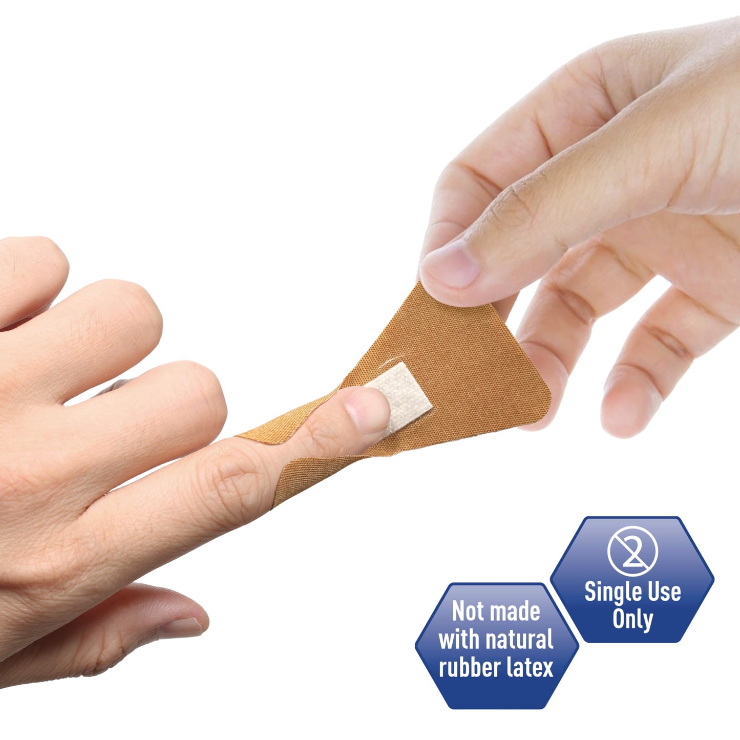 Fabric Adhesive Fingertip Bandages Hypoallergenic - 1.75" × 3"