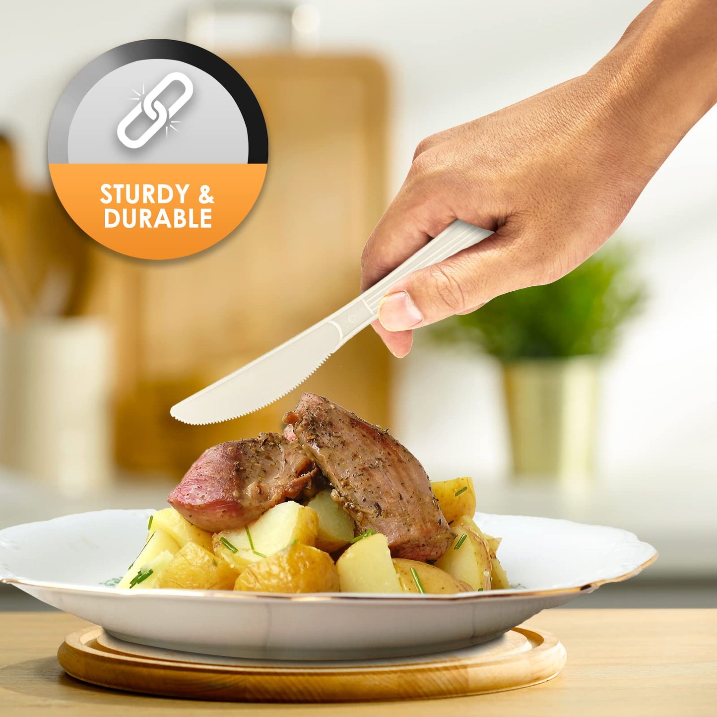 Heavy-Weight Disposable Plastic Silverware – White Utensils, 1000-Pack