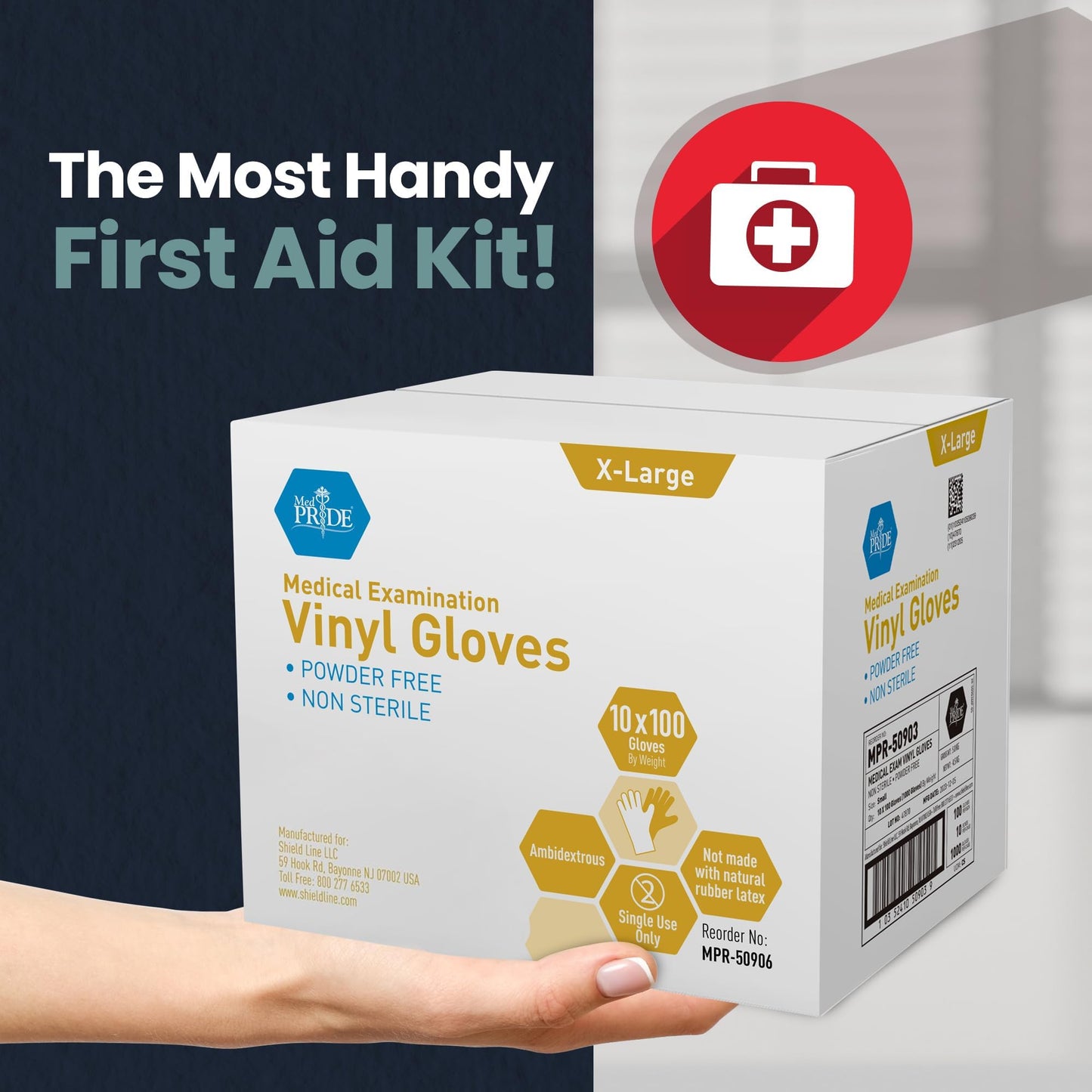 Disposable Vinyl Exam Gloves XL 1000ct Latex Free Powder Free Clear
