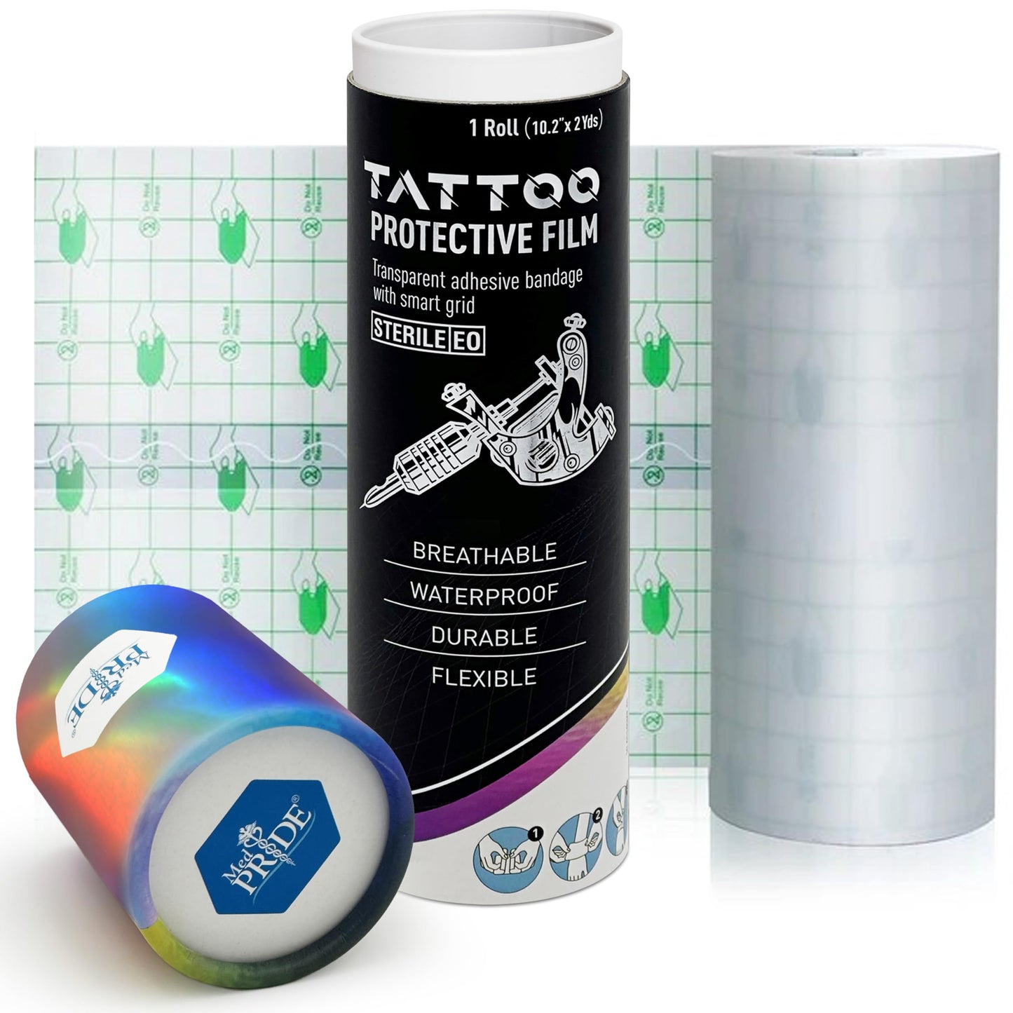 Breathable Tattoo Aftercare Protection Wrap – Waterproof Film, 10.2" x 2 yd