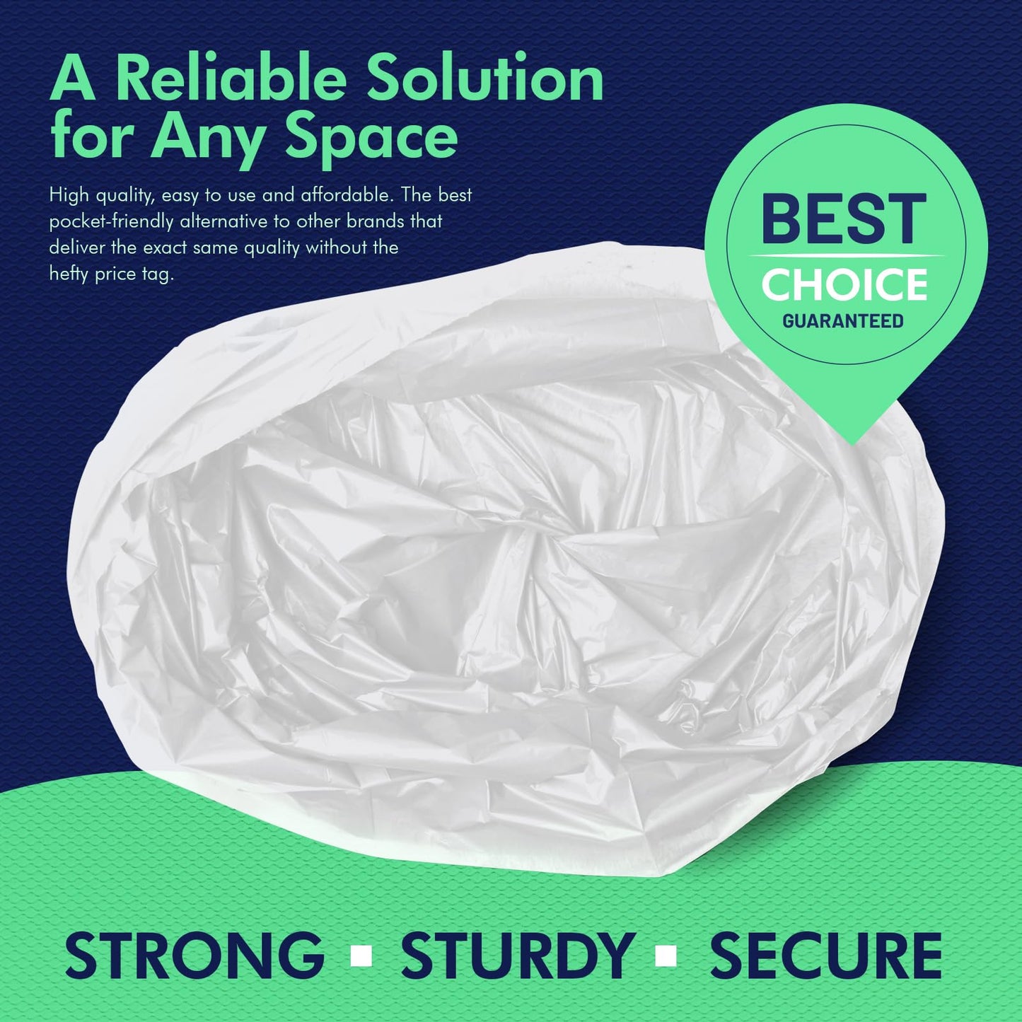 Medium 8-Gallon Trash Bags White – Box of 100ct