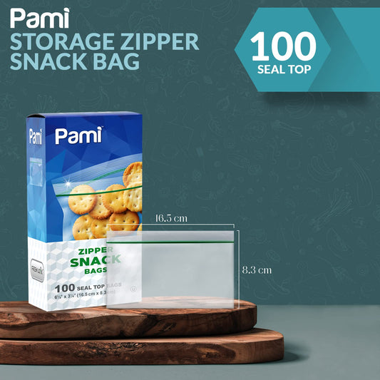 Plastic Zipper Snack Bags - Pack of 100