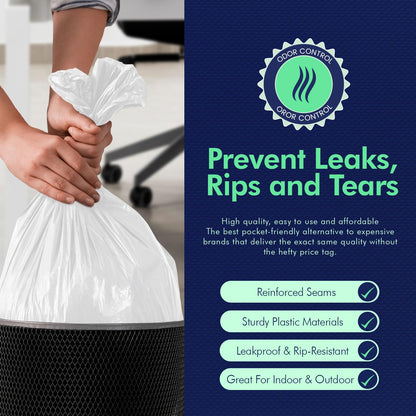 Medium 8-Gallon Trash Bags White – Box of 100ct
