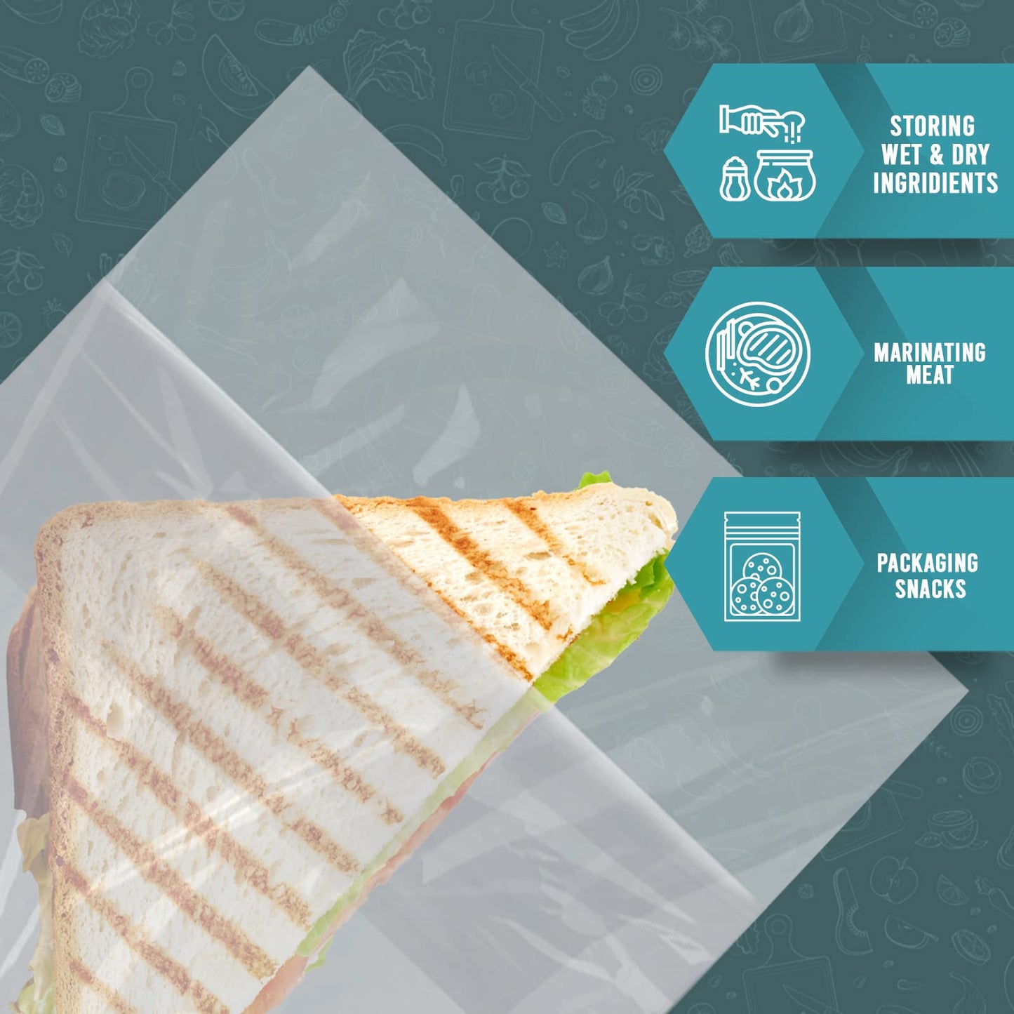 Fold Top Sandwich Bags - Pack of 200