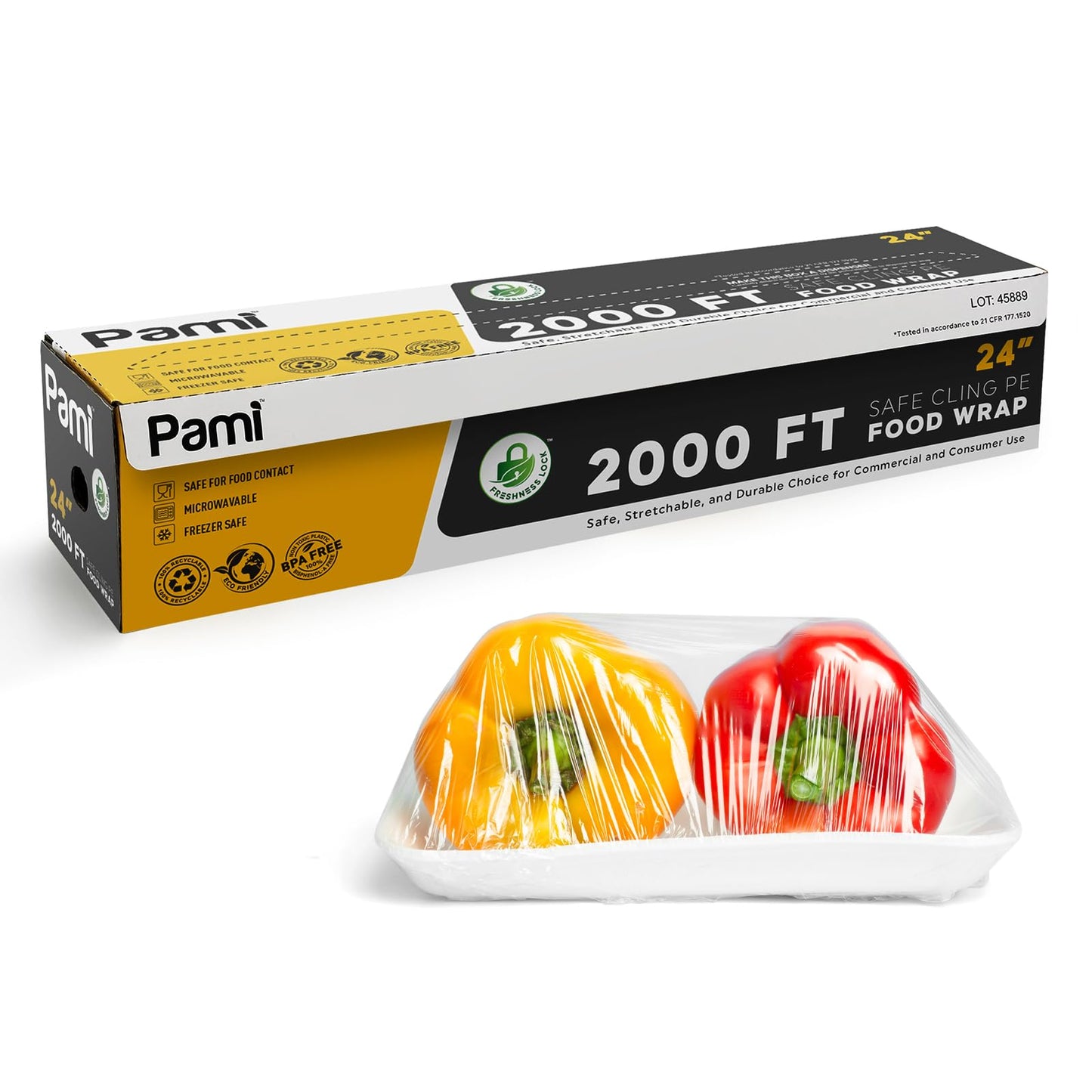 Plastic Safe Cling PVC Food Wrap 2000 FT With Slide Cutter - Food Storage