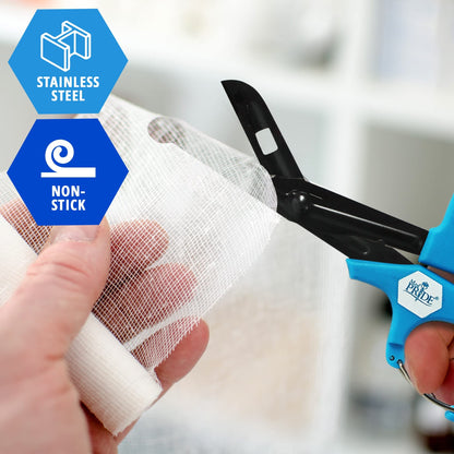 7.5" Trauma Shears – Fluoride-Coated EMT Scissors with Clip, 2 Pk